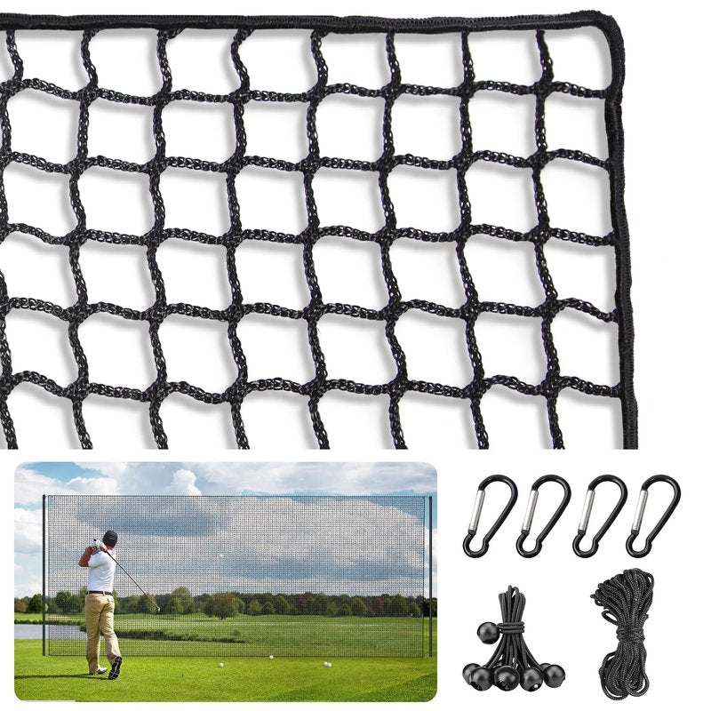 ORIENGEAR Golf Netting for Garage, Golf Hitting Practice Net 10x15ft 10x20ft, Backyard DIY Nets for Chipping Driving and Baseball Hockey Soccer Sports, with Rope and Buckle (NET ONLY Without Poles)