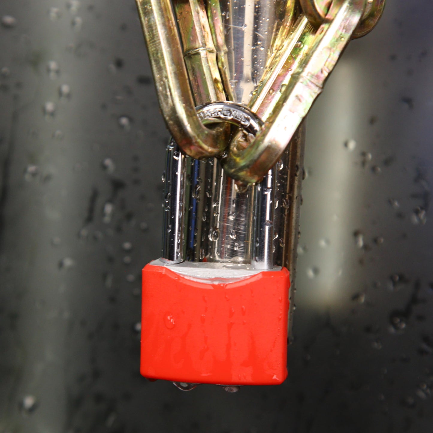 SEPOX® Twins 1-9/16" All-Weather Outdoor Padlocks Keyed Alike, Long Shackle, Solid Steel Lock, Heavy-Duty&Red Cover, Compact Design for Gate Fence Cabinet Toolbox School Gym Locker with 2pcs Same Key