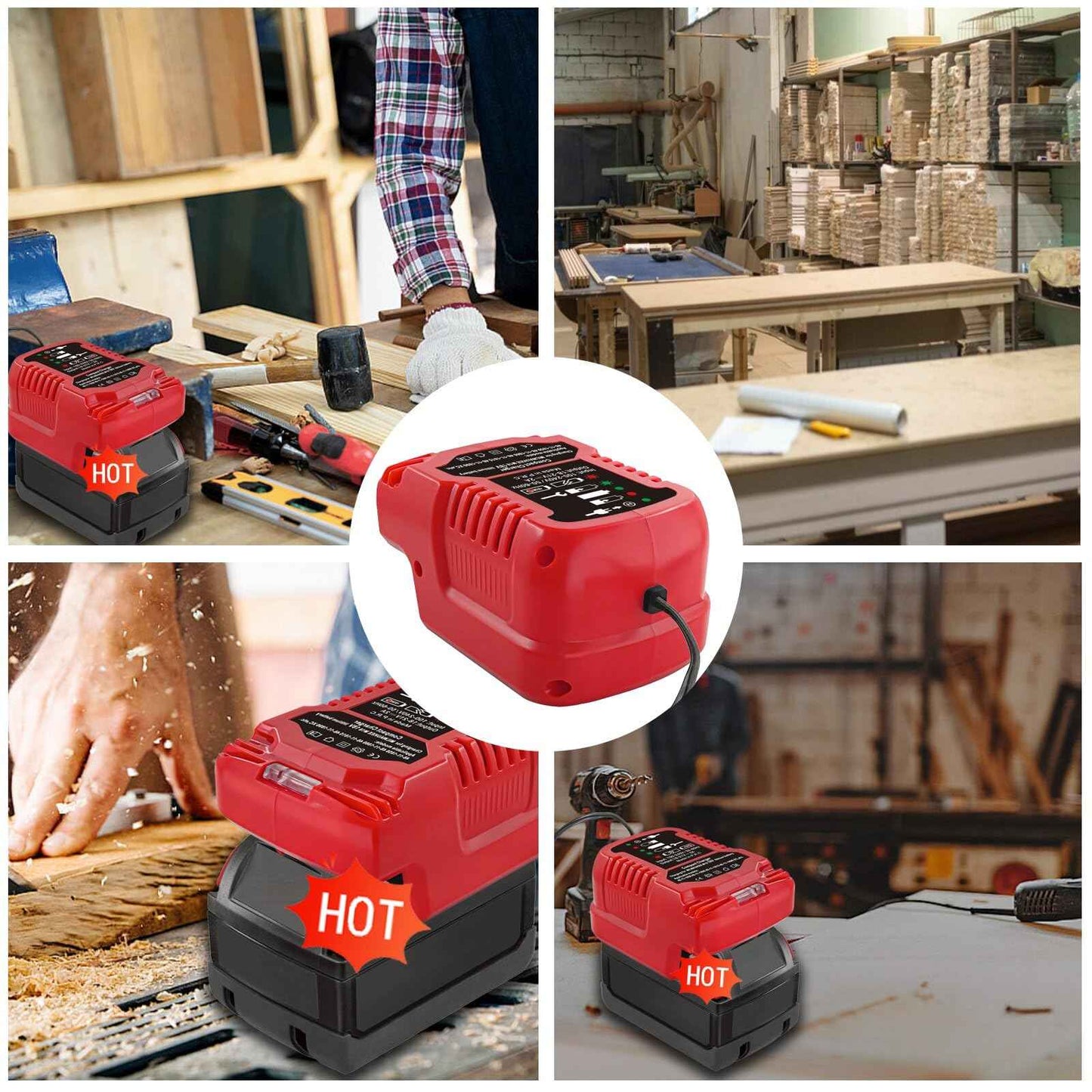 Laimiao Replacement Charger for Milwaukee M18 18V, Battery Adapter for Milwaukee 18V Lithium-Ion Tools Battery Power Charger