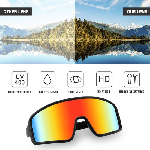 FEISEDY Sports Cycling Sunglasses 4 Lenses Baseball Fishing Ski Running Trekking Golf UV400 Mirrored Sun Glasses B2962