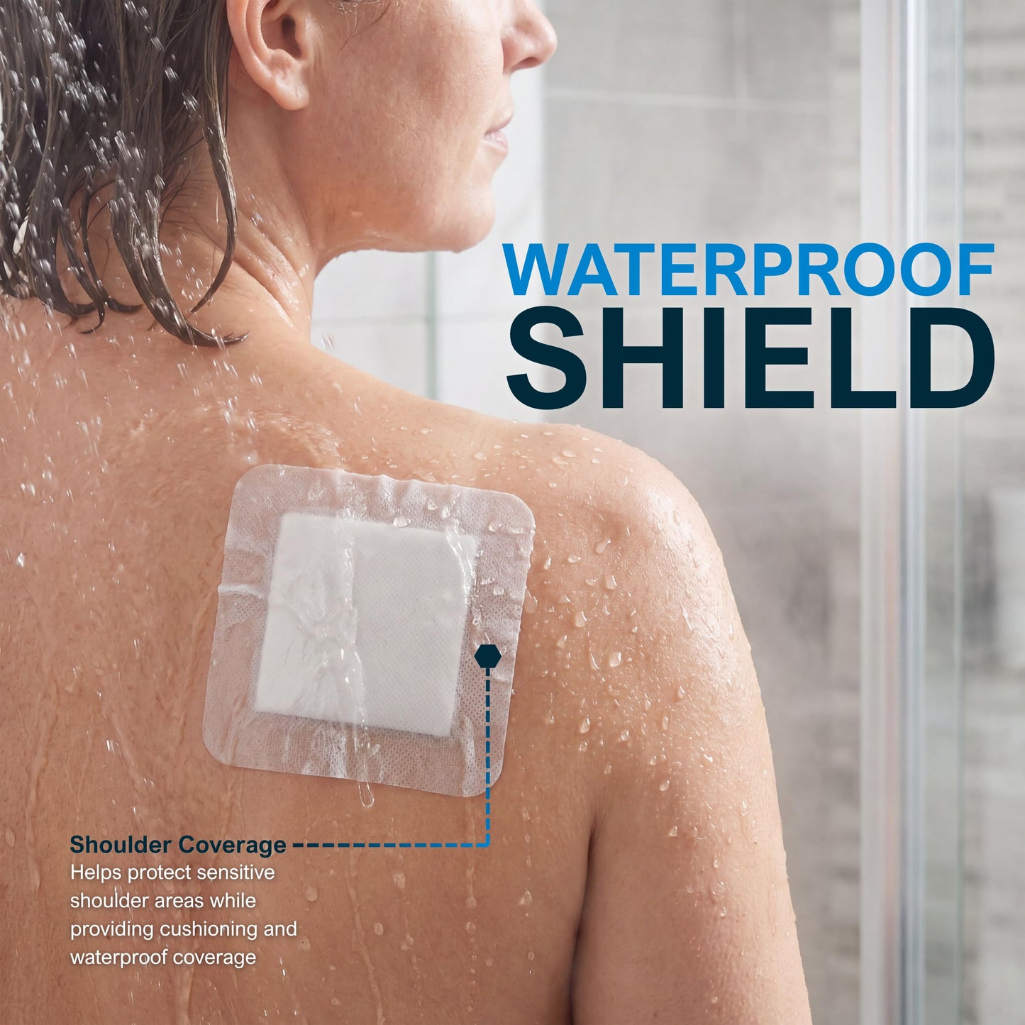 MED PRIDE Waterproof Foam Composite Dressing Pads for Shower, Sterile, for Pressure Ulcers, Post-Op Injuries (6x6 Inch (Pack of 10))