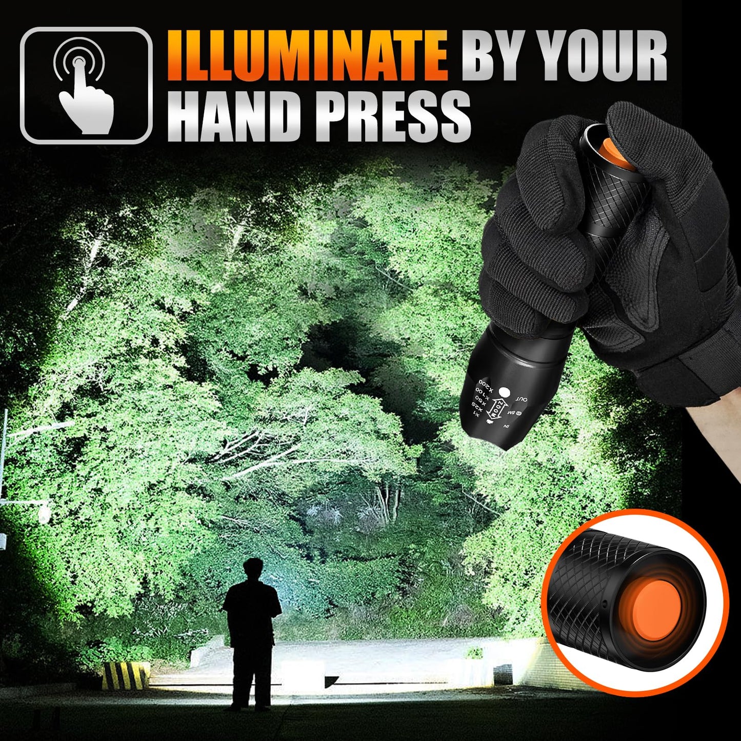Dream Master 2 Pack LED Flashlights High Lumens with 6 AAA Batteries, 5 Modes Mini Waterproof Tactical Bright Flashlight for Camping, Hiking,Dad Gifts for Husband, Dad, Birthday Gifts for Men, Women