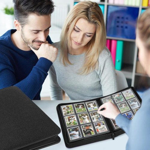 GERMUN Trading Card Binder - Premium 9 Pocket Album for 540 Cards | Double-Sided, Black Cover