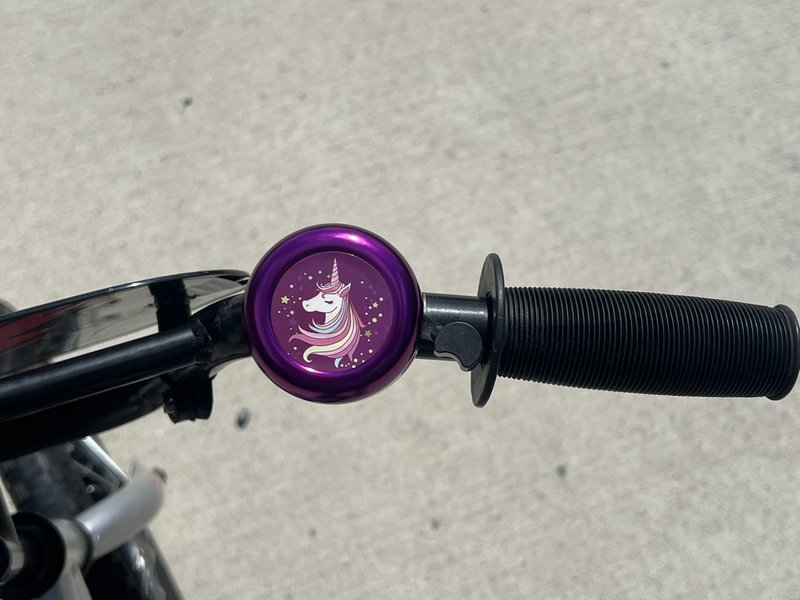 Unicorn Bell Loud Crisp Clear Sound Metal Bike Bicycle Bell for Kids and Styles - AR3T Collection (Purple Rainbow Unicorn)