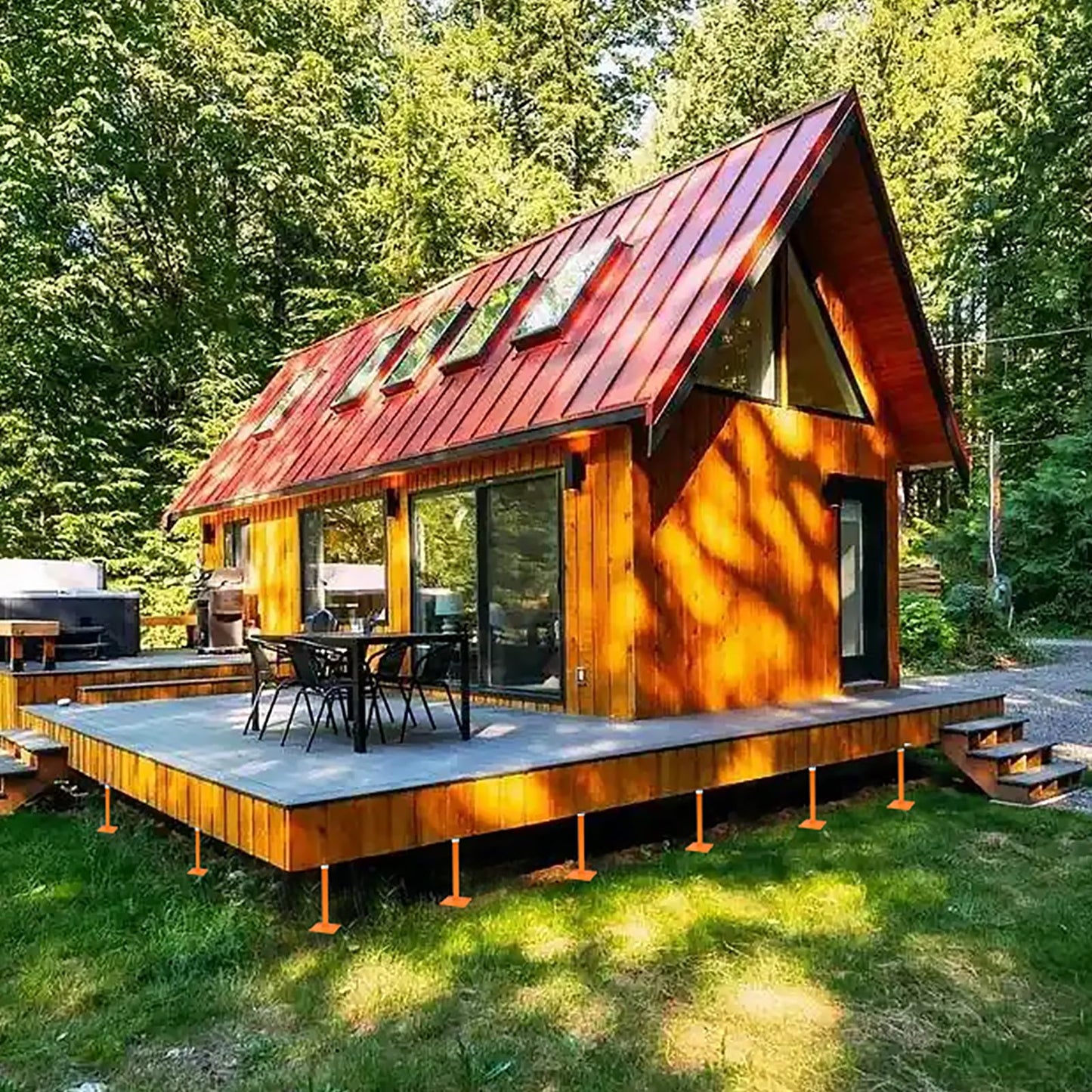 Everkeen House Jacks for Leveling, Floor Jacks Screw Adjustable 6 PCS 11" - 16" Height Range, Foundation Support Pole, Home Crawl Space Max Load Capacity 4 ton 6 Pack (QJD-6PCS), Joist Lifting Post