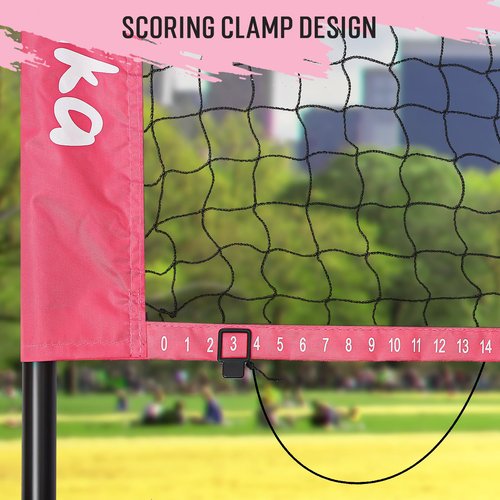 20ft Volleyball & Badminton Combo Net Set Outdoor for Backyard Beach with Adjustable Poles, Durable Anti-Sag Net, PU Volleyball, 2 Aluminum Rackets, Carry Bag for Easy Portable