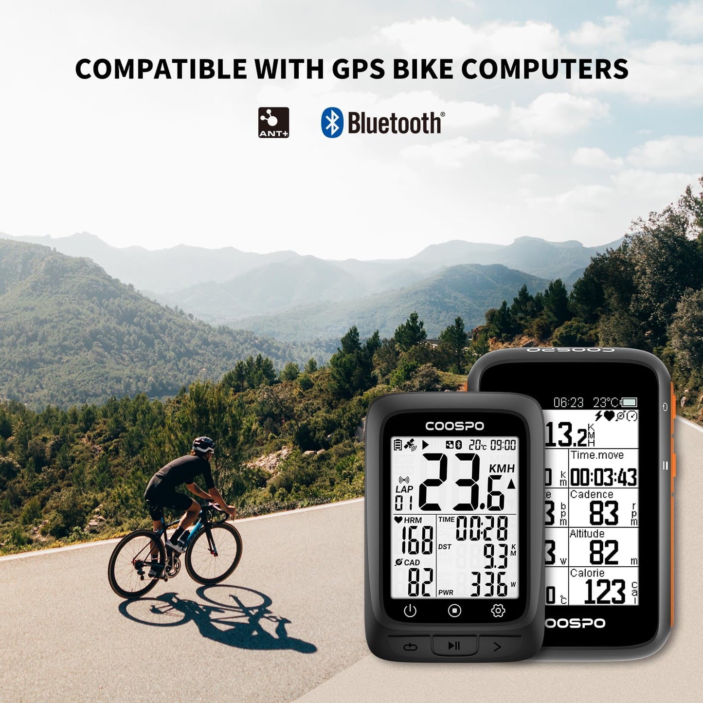 COOSPO Bike Cadence Sensor BK9C, Bluetooth 5.0 ANT+ Cycling Cadence Bicycle RPM Sensor,IP67 Waterproof & 300H Battery, Compatible with Rouvy/Peloton/Wahoo APP/GPS Bike Computers