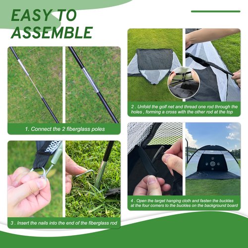 Vixflux Golf Net, Practice Net with Hitting Mat, Backyard Driving & Chipping, Black