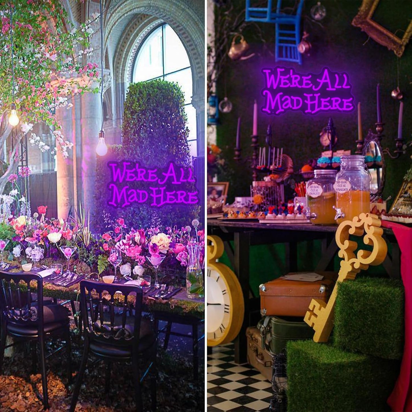 Alice in Wonderland Neon Sign - Mad Hatter Tea Party LED Light for Bedroom & Bar Decor