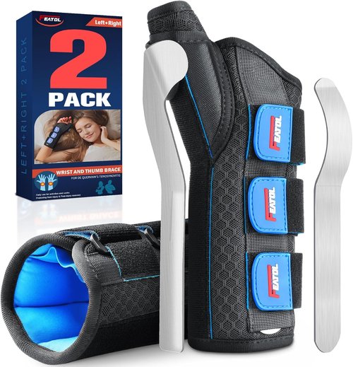 FEATOL Wrist Brace with Thumb Spica Splint - Pain Relief for De Quervain's, Carpal Tunnel | Large/Extra Large
