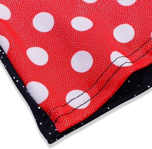 HOZIY Gymnastics Leotards - Sparkly Mermaid Biketard for Girls | Green, Red & Hot Pink Polka Dots