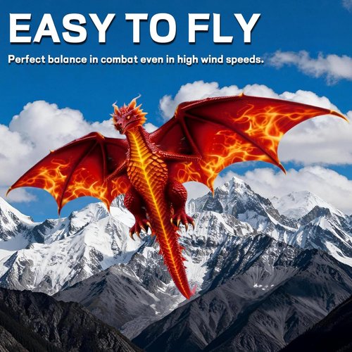 Large Dragon Kite by [Brand Name] - Easy to Fly | 300ft String | Perfect for Outdoor Fun