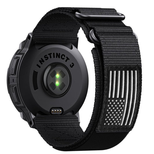 Double Loop Buckle Nylon Strap Compatible with Garmin Instinct 2/2X/3/E Series 45mm/50mm cases – Adjustable Breathable Wristband Fit for Garmin Instinct Standard/Solar/Tactical/Tide/Esports