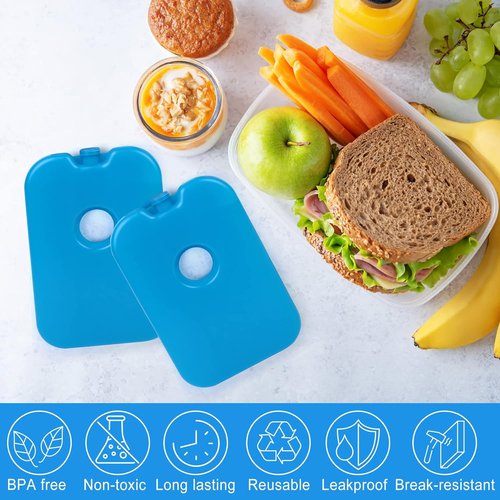LotFancy Ice Packs - Reusable Freezer Packs for Coolers & Lunch Boxes | Slim Blue, Long-Lasting & Refreezable