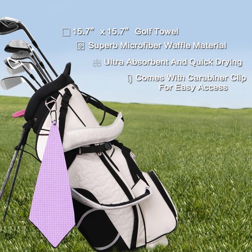 FINGER TEN Golf Towels Bulk for Golf Bags Men Women with Clip 16'' x 16'' Value 30 Pack, Microfiber Fabric Golf Towel for Mini Golf Tournament Fitness Yoga Hiking Camping (Multicolor)