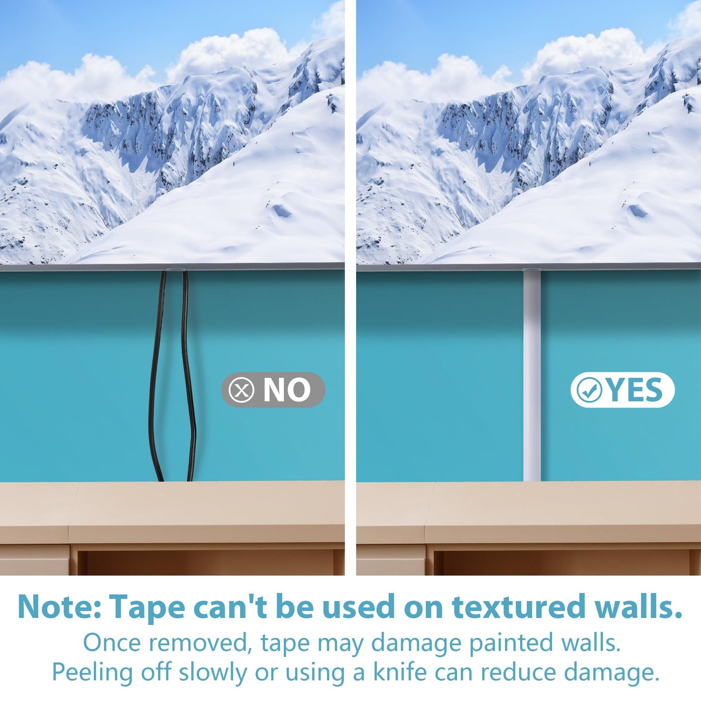 ZhiYo Cord Covers for Wires on Wall, 85in(6 x L14.2in) Cable Hider for Hiding 1-2 Cables, PVC Wire Covers for Cords on Wall Mount TV in Home or Office, White W1in x H0.41in