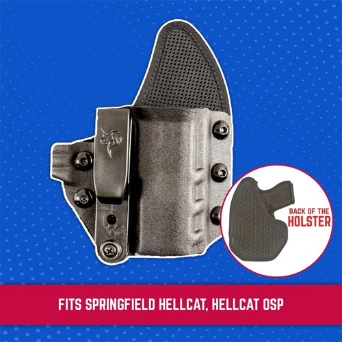 DeSantis Uni-Tuk IWB Gun Holster - Kydex Holster IWB, Concealed Carry, Compatible with Springfield Hellcat and Hellcat OSP - Right Hand Draw, Black