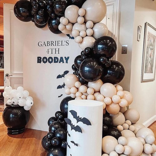 FOTIOMRG Black Balloons - 12-Inch Latex Party Balloons for Birthdays, Graduations & More | 50-Pack with Ribbon