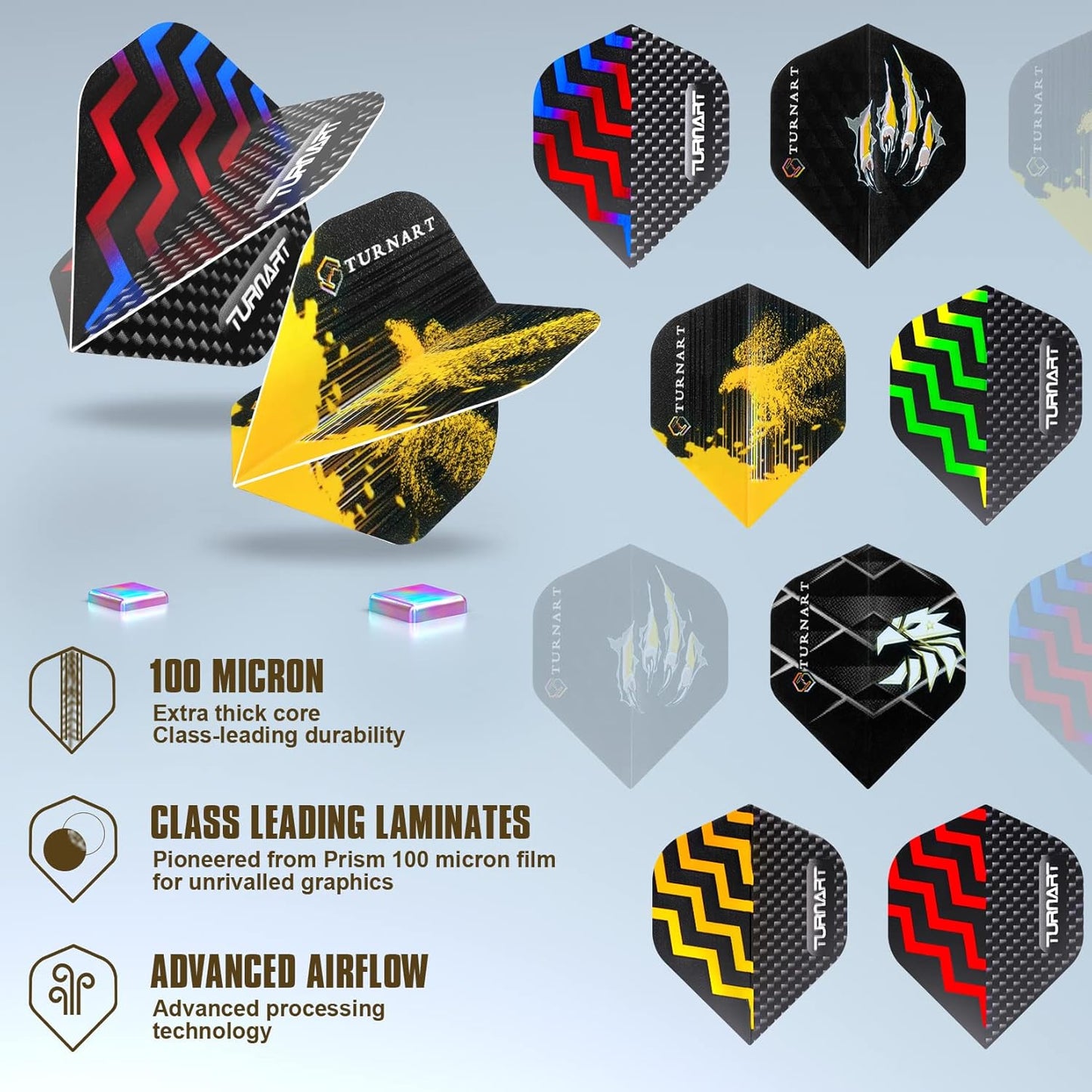 Turnart Darts Metal Tip Set - Professional Steel Tip Darts 12 Pcs with Stylish Case & Extra Flights | 22/24 Grams