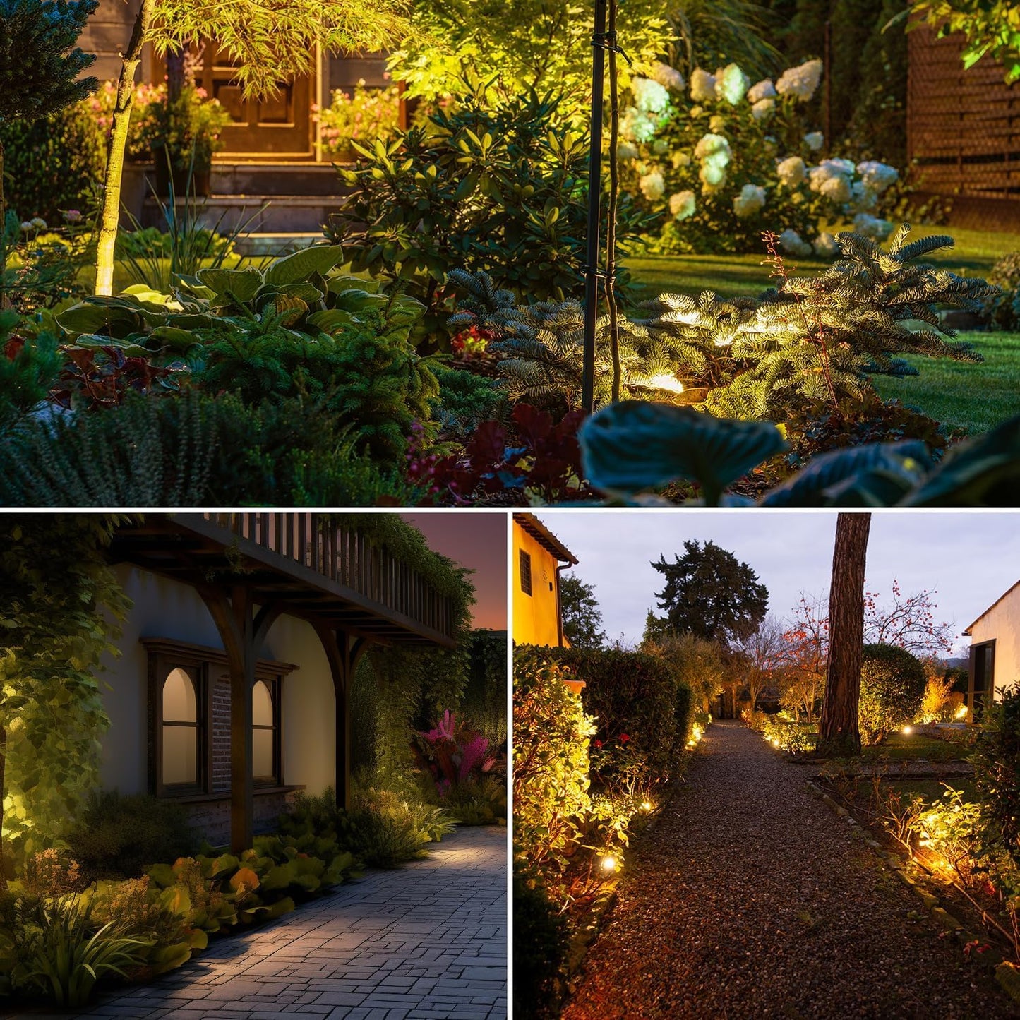 SUNTHIN Outdoor Landscape Lighting with Dusk to Dawn Sensor Controller, 8 Pack