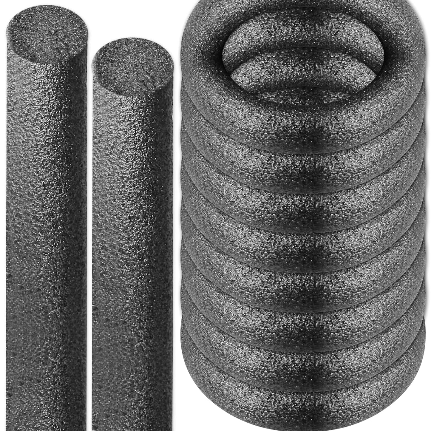 Foam Backer Rod for Gaps Concrete Crack Filler Joints Foam Gap Filler Caulk Saver Backing Rod Concrete Filler Rope (Black, 1/2 Inch x10 Feet)