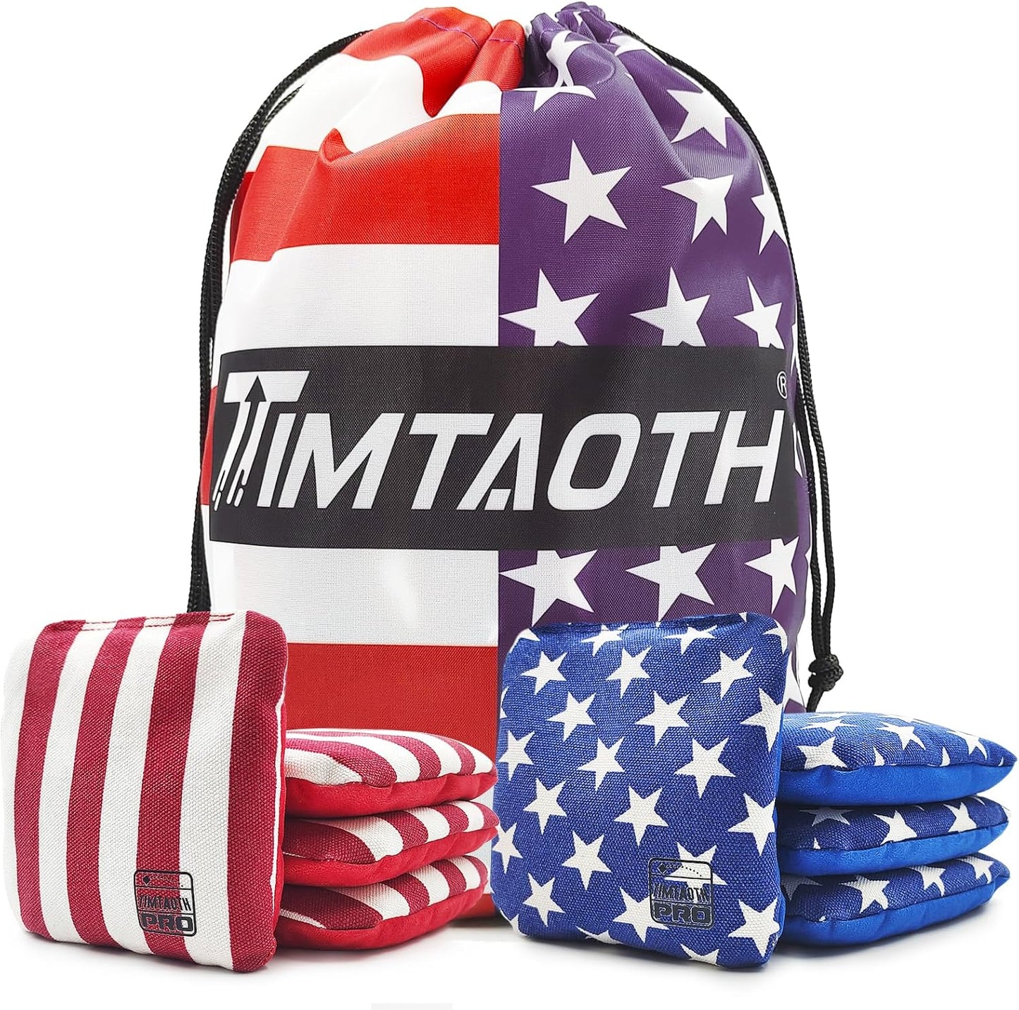 Professional Cornhole Bags Set of 8 - Dual Sided Slick & Stick Design for Regulation Play