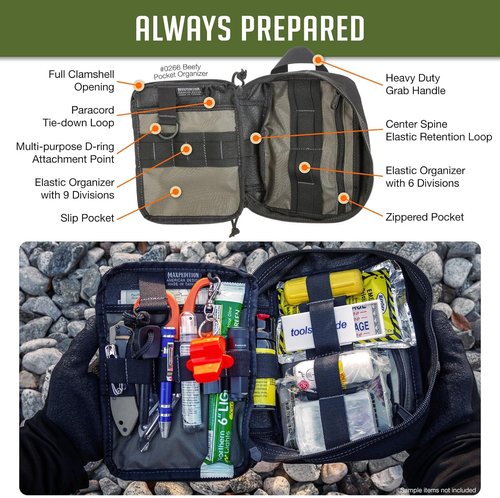 MAXPEDITION Beefy Pocket Organizer - Compact MOLLE-Compatible Tactical Pouch for Everyday Carry Gear Storage