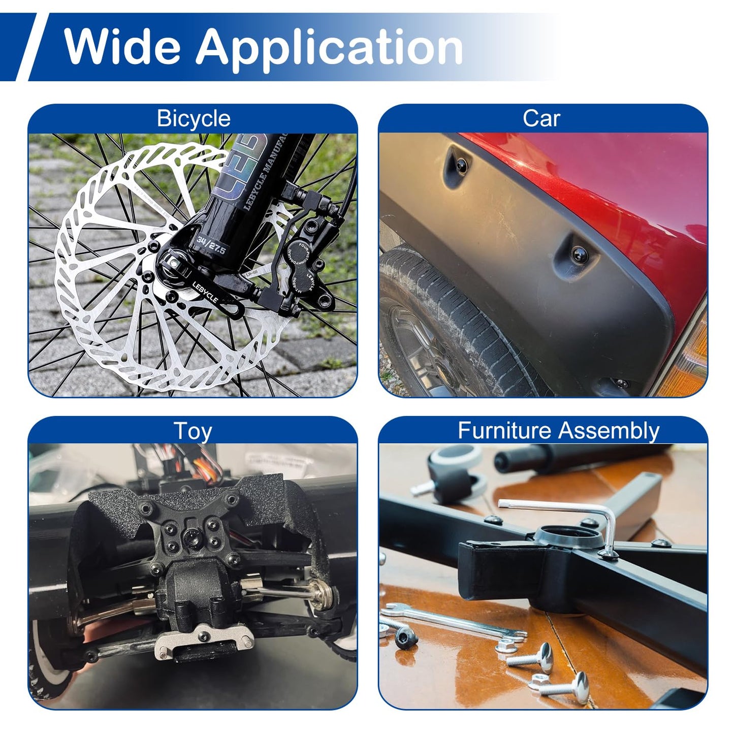 250 Pieces M5 Screws Nuts Washers Set Black, M5 x 6/8/10/12/16/20/25mm Button Head Socket Cap Screws Nuts Washers Assortment Kit, 10.9 Grade Alloy Steel, Fully Threaded