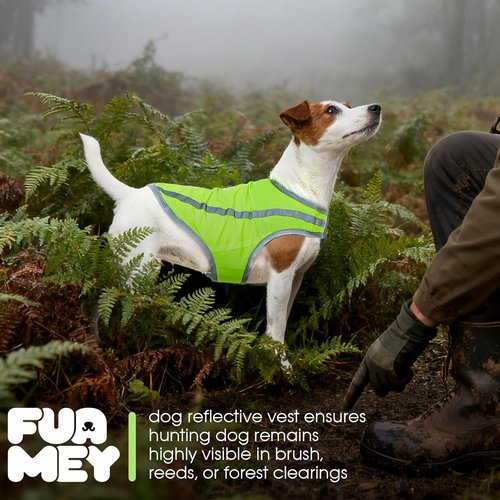 FUAMEY Dog Reflective Vest - High-Visibility Safety Gear for Small Dogs | Water-Resistant, Adjustable, Neon Green XS