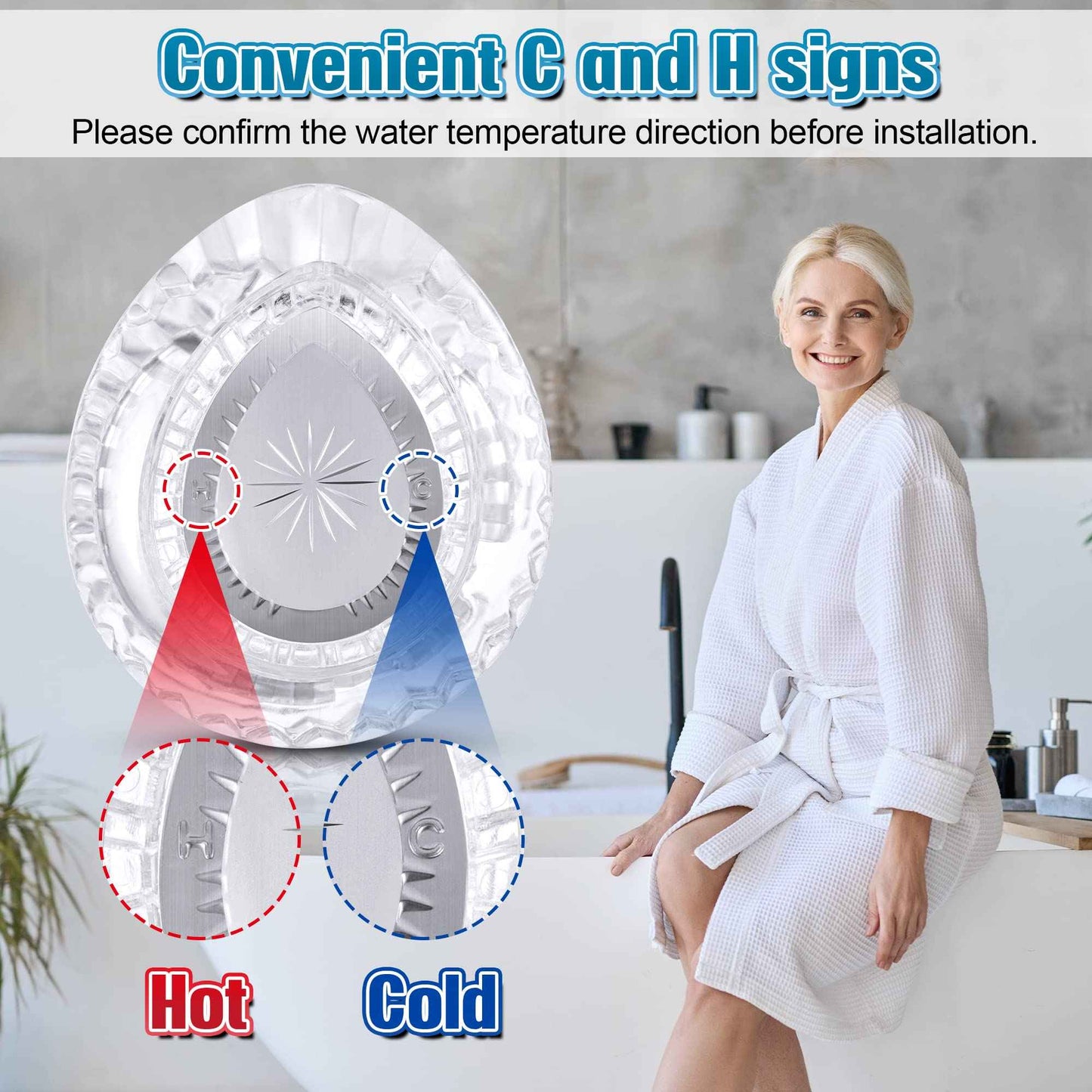 Enhon 4 Piece Replacement Kit for Moen 100710 Handle, Compatible Single Handle Faucet, Chrome Insert