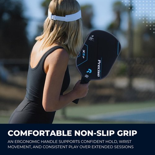 Precise Pickleball Paddle – USAPA Approved – Smooth (Power & Speed) & Textured (Spin & Control) Surfaces – Lightweight Core, Comfort Grip – for Indoor & Outdoor Play – Blue, Smooth (Power & Speed)