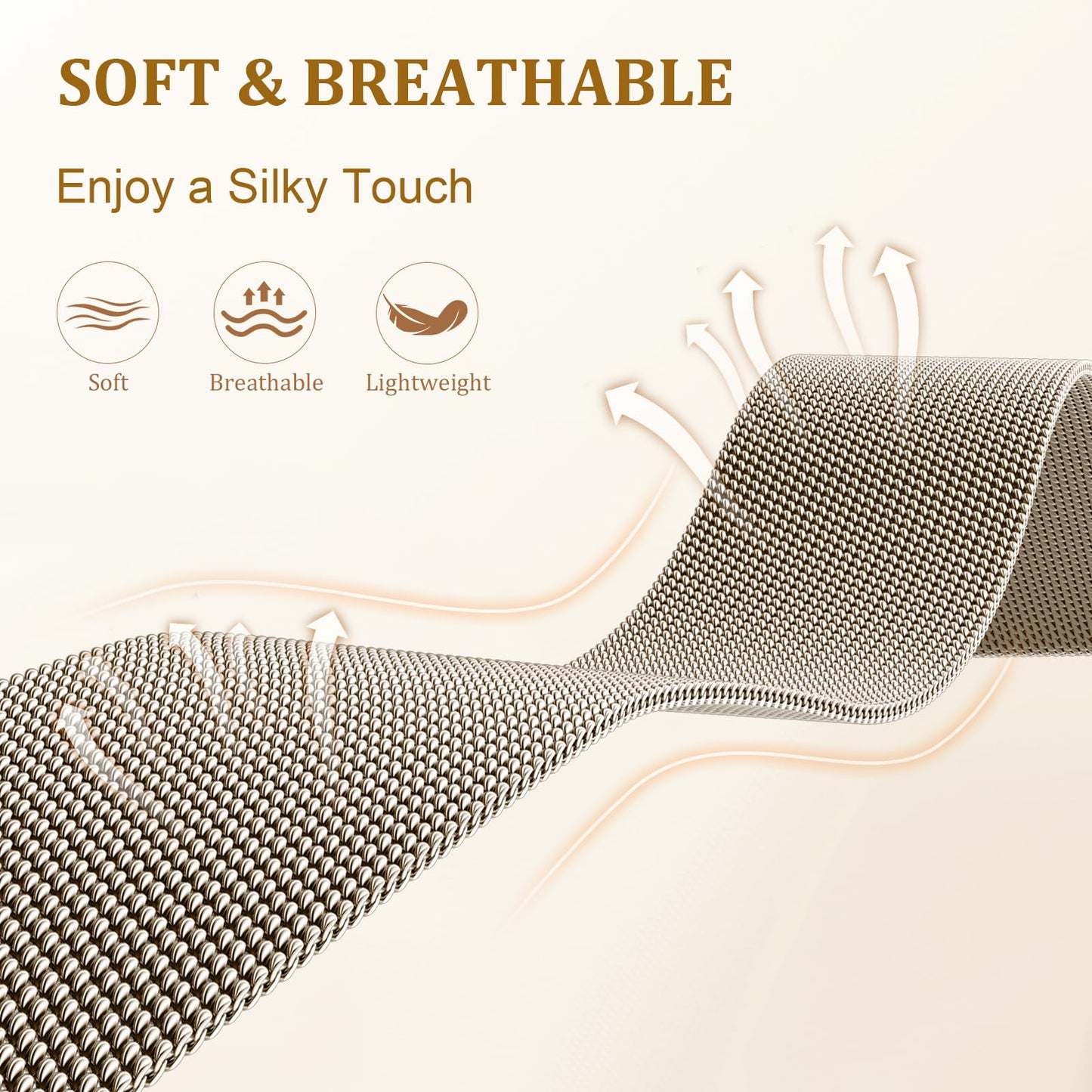 JKD Metal Bands Compatible with Fitbit Sense 2/Versa 3/Sense/Versa 4 Bands for Woman Men, X-Shape Stainless Steel Strap Mesh Replacement for Fitbit Versa 4/Sense 2 Smartwatch, Champagne Gold