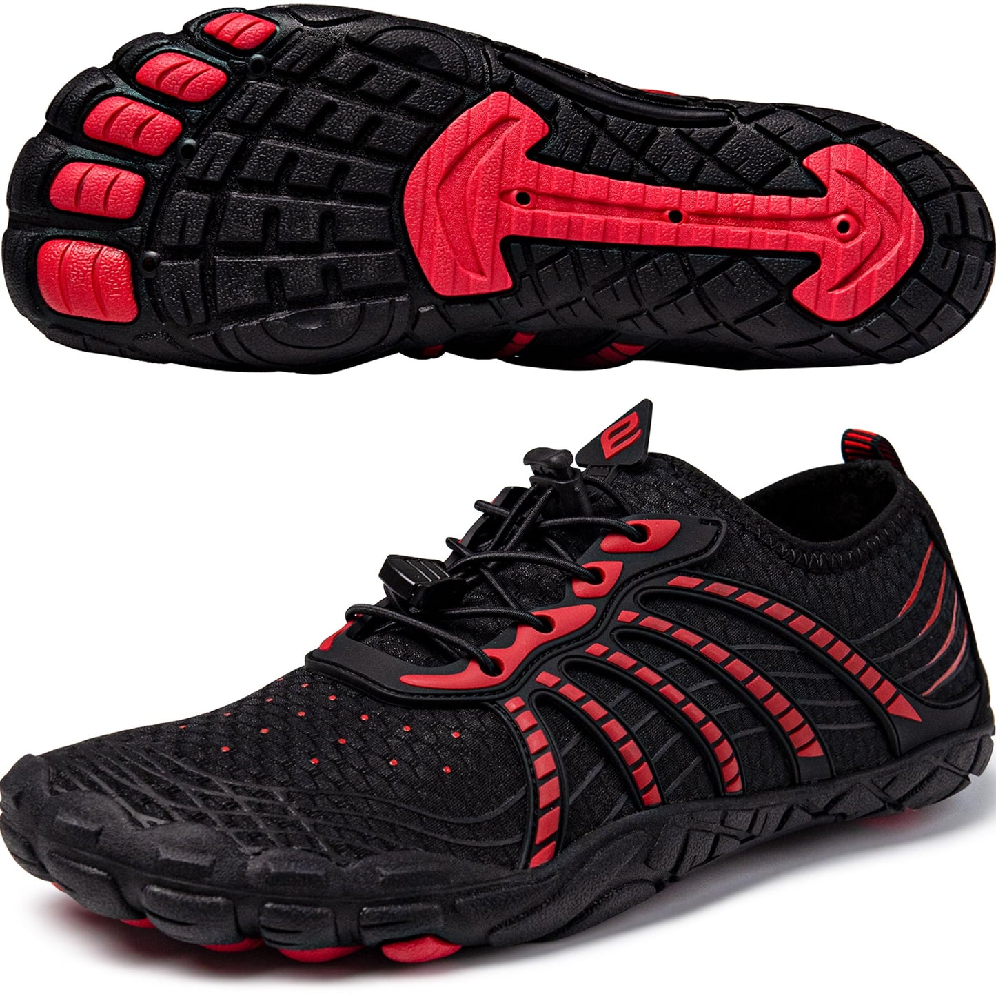 Water Shoes for Women and Men - Quick-Dry Lightweight Swim Shoes for Beach,Pool,Hiking Black/Red