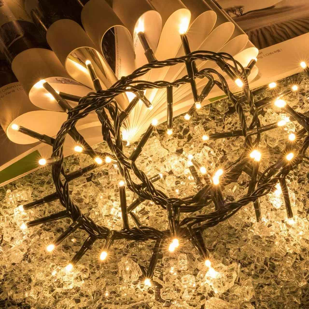Ogrmar 49 ft 500 LED Christmas Cluster Lights 8 Modes Christmas String Lights with Timer Function & Connectable for Xmas Home Garden Wedding Party Xmas Tree Indoor Outdoor Decor (500, Warm White)