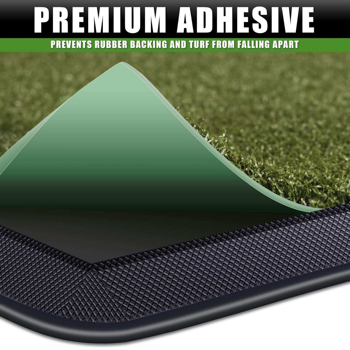 CHAMPKEY Dual-Turf Golf Hitting Mat | Come with 9 Golf Tees & 1 Rubber Tee | Heavy Duty Rubber Backing Golf Practice Mat Ideal for Indoor & Outdoor Training（13"x17", PRO Version）
