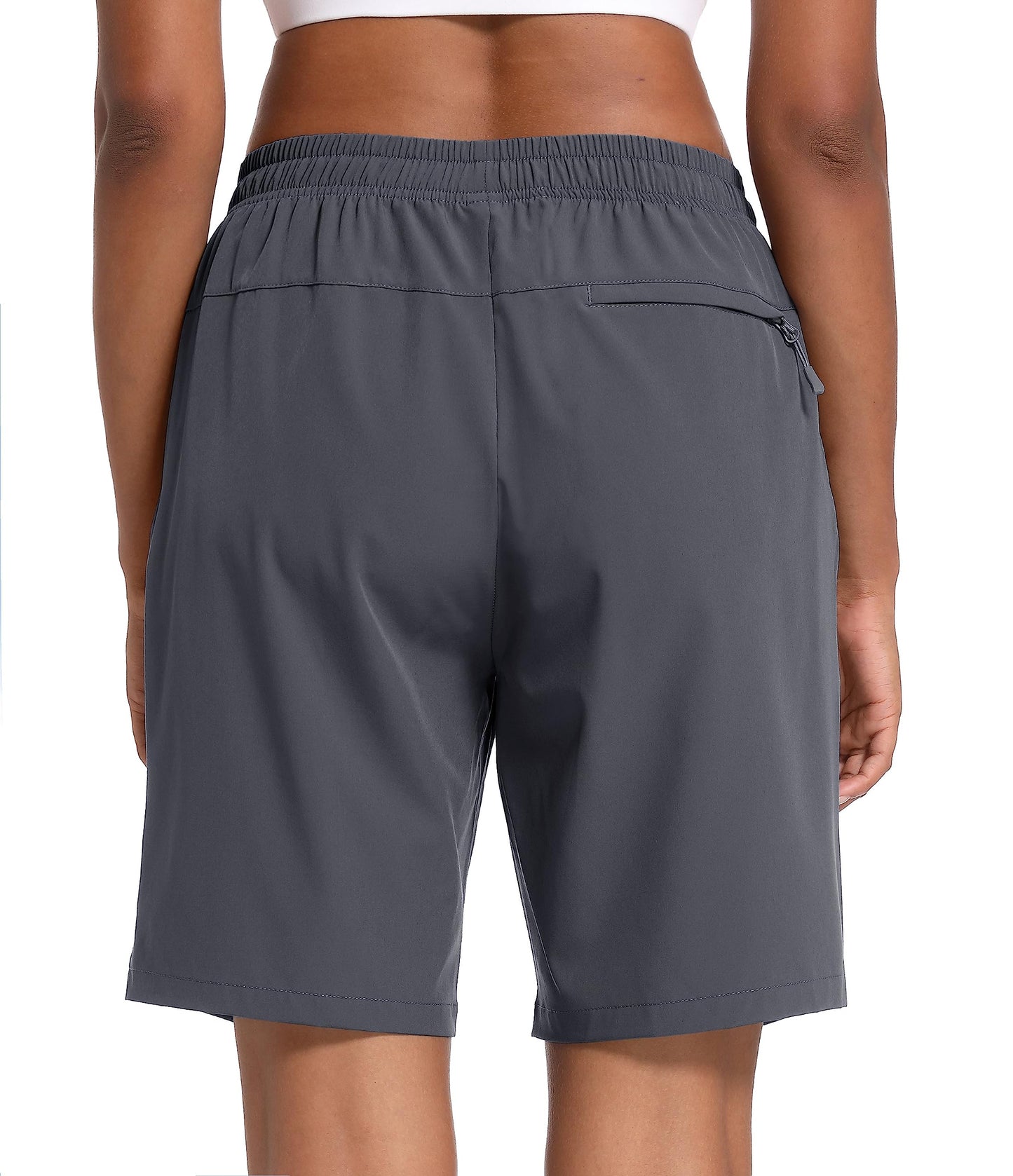 MAGCOMSEN Hiking Shorts Women Water Resistant with Pockets Quick Dry Lightweight Outdoor Golf Dark Grey L