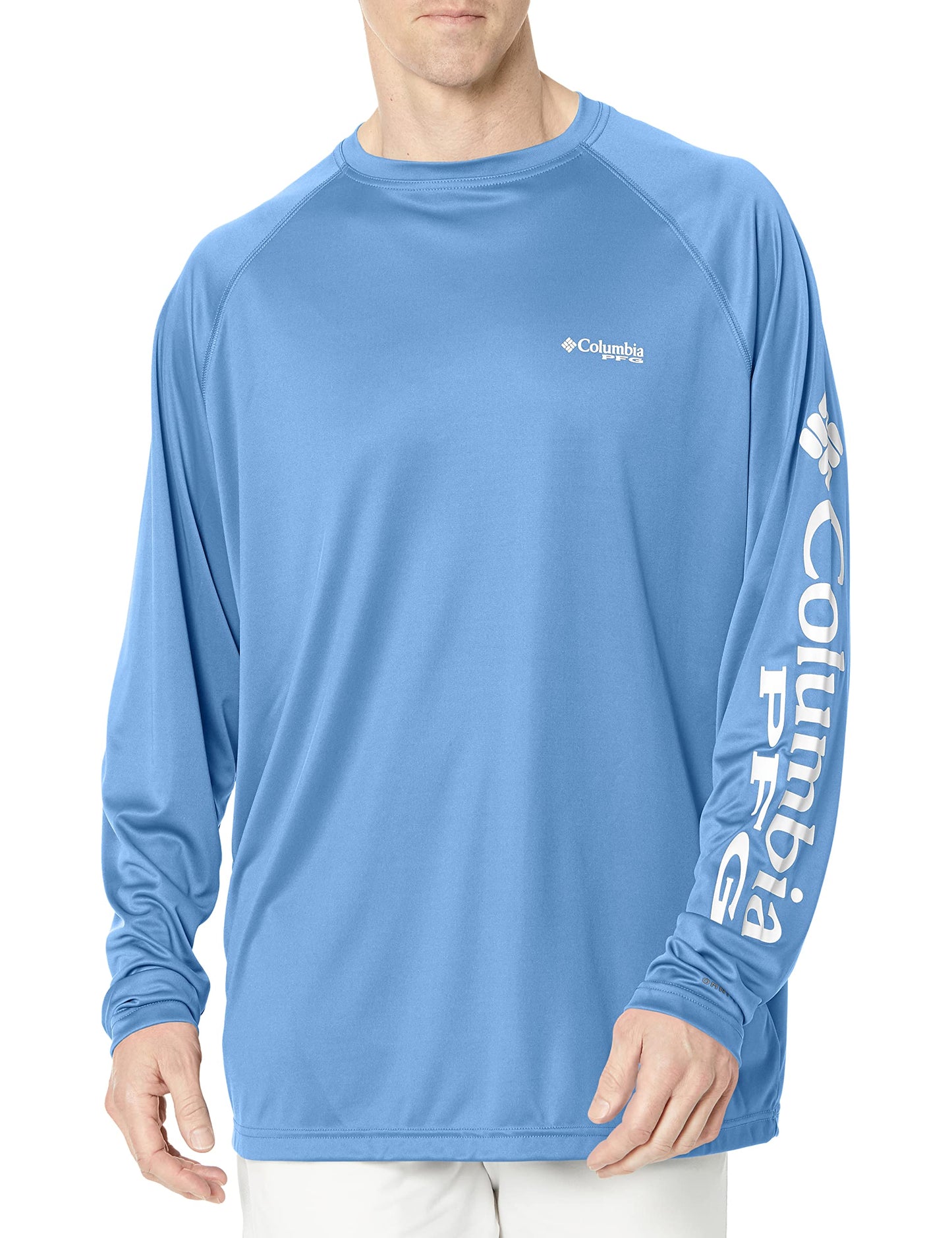 Columbia Men's PFG Terminal Tackle Long Sleeve Fishing Shirt, White Cap/White Logo, 5X Tall