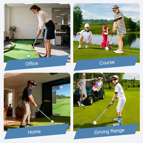 CUBEDAY Retractable Golf Swing Trainer, Grip Trainer with Arm Band for Right-Handed Golfers -Portable Golf Training Aid with Click Feedback for Indoor/Outdoor Practice - Ideal for Beginners