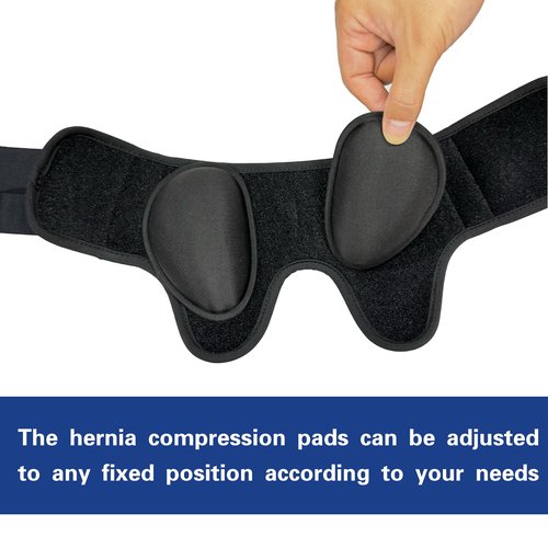 ACMELOOK Inguinal Hernia Belt for Men&Women with Quick-release Locking Buckle Adjustable Double-Sided Support with 2 Removable Pads, Breathable support Truss for Groin strain&Pain Relief (Medium)