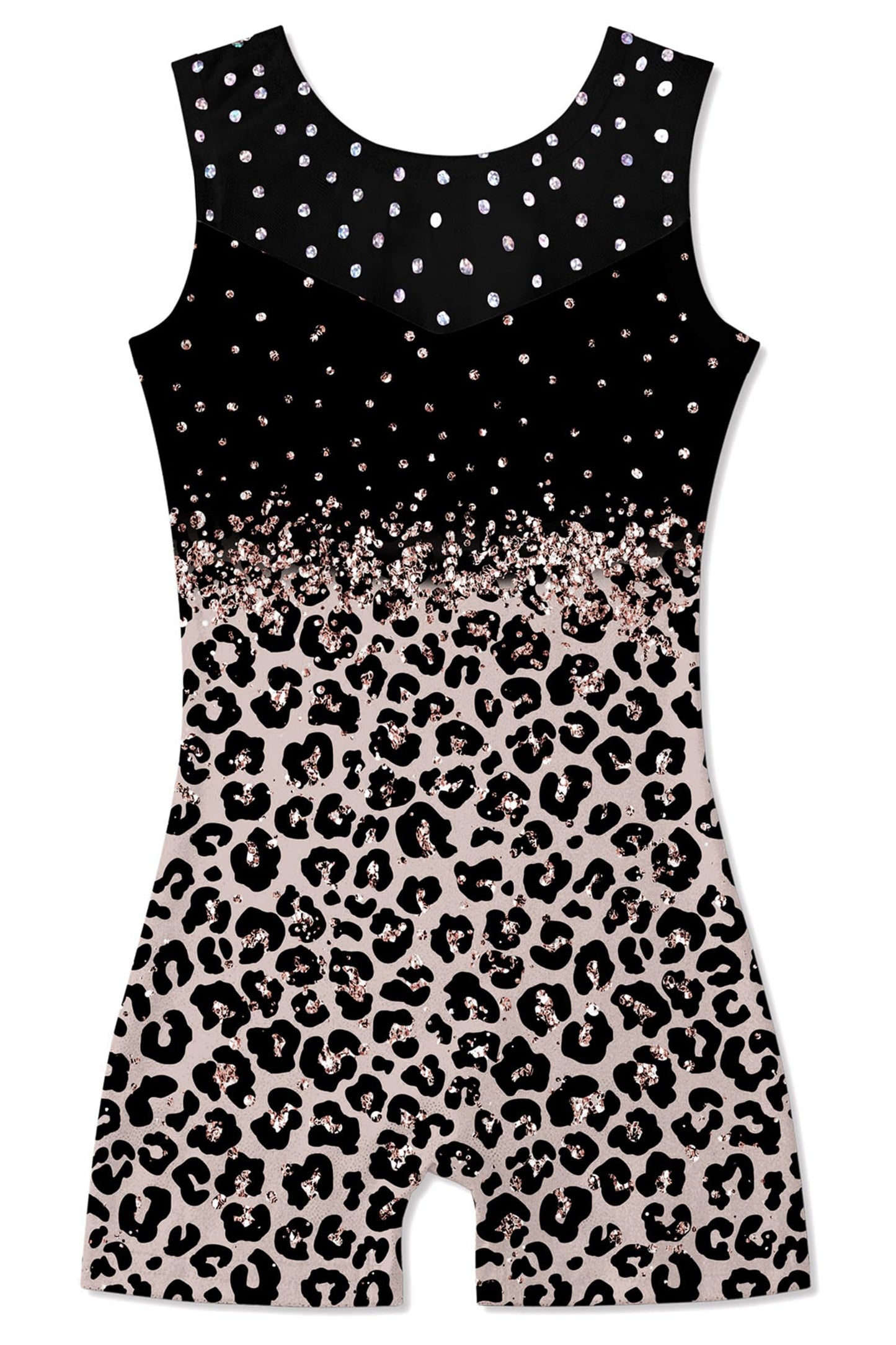 uideazone Ballet Leotards for Girls Size 7 Size 8 Sparkly Sequin Stretchy One-piece Unitards Kids Leopard Gymnastics Tumbling Outfits