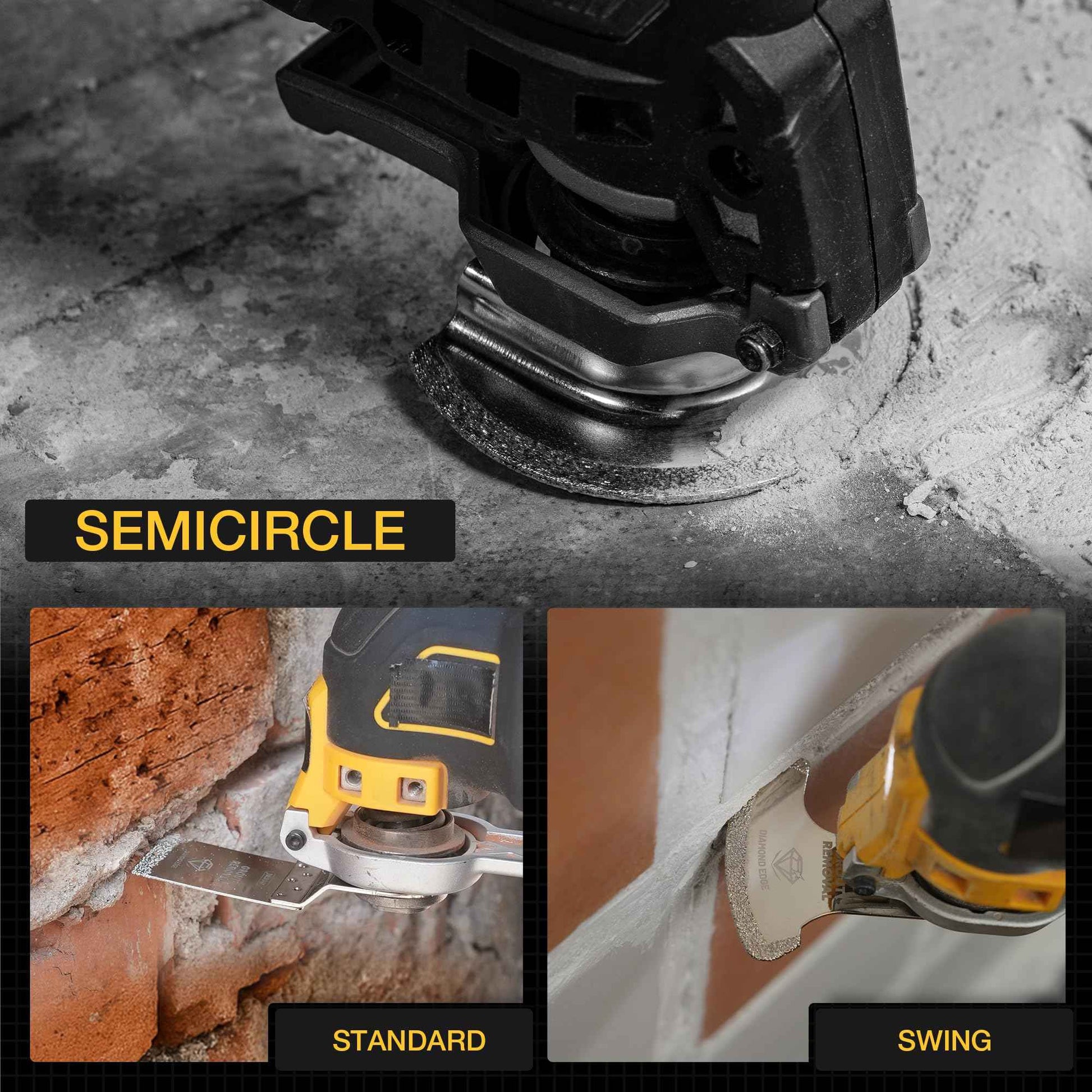 Diamond Oscillating Multi Tool Blades 5 Pcs Set, Precise & Clean Cutting for Grout Removal, Cleaning Mortar