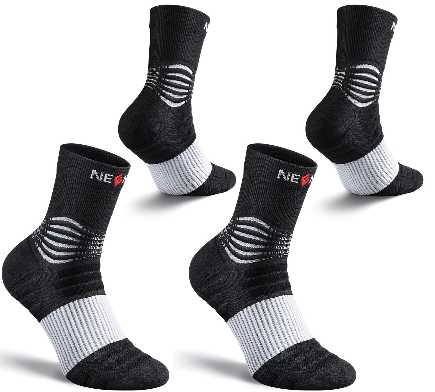 NEENCA Medical Compression Socks—2 Pairs, Ankle Socks for Injury Recovery, Pain Relief, Swelling, Sport Protection