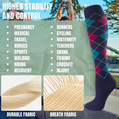 Bropite Compression Socks - 20-30 mmHg Circulation Support for Men & Women | 8 Pairs for Running, Travel & Yoga