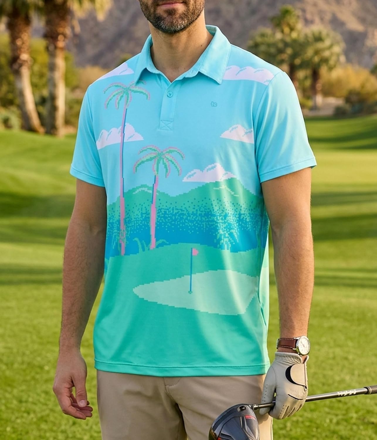Tipsy Elves Men’s Golf Polo Shirt - Moisture-Wicking Stretch Fabric for Athletic Fit - Performance Apparel