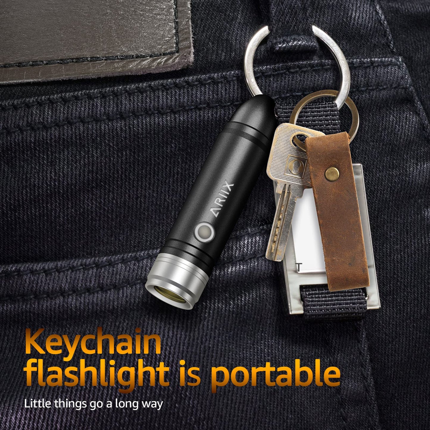 ARIIX Super Bright Outdoor EDC Mini Keychain Led Flashlight High 650 Lumens,Waterproof Rechargable Small Torch for Camping and Emergency,Best Gifts for You