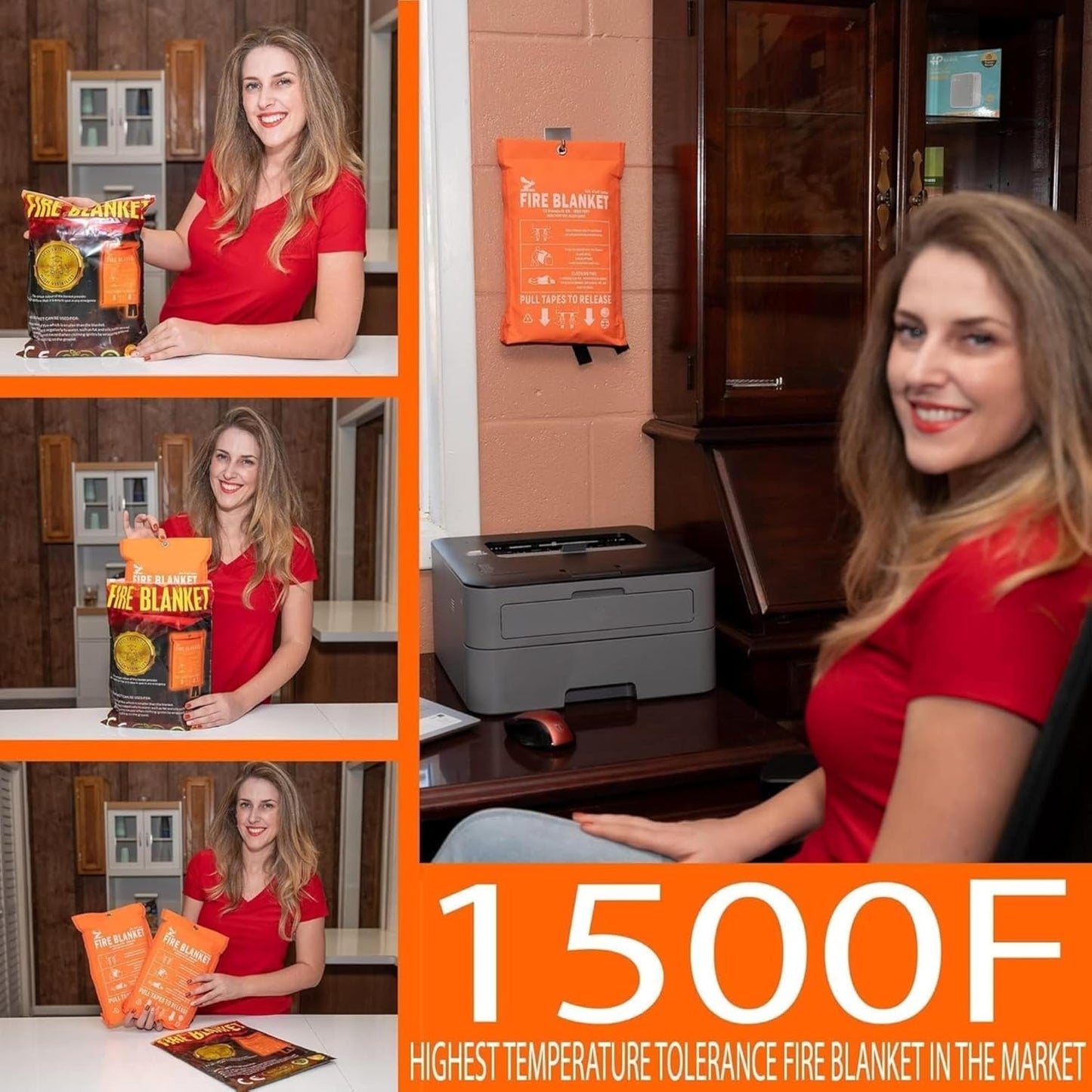 Supa Ant Fire Blanket - 1500°F CE Certified Emergency Fire Safety Solution | 2-Pack (40x40 Inches)