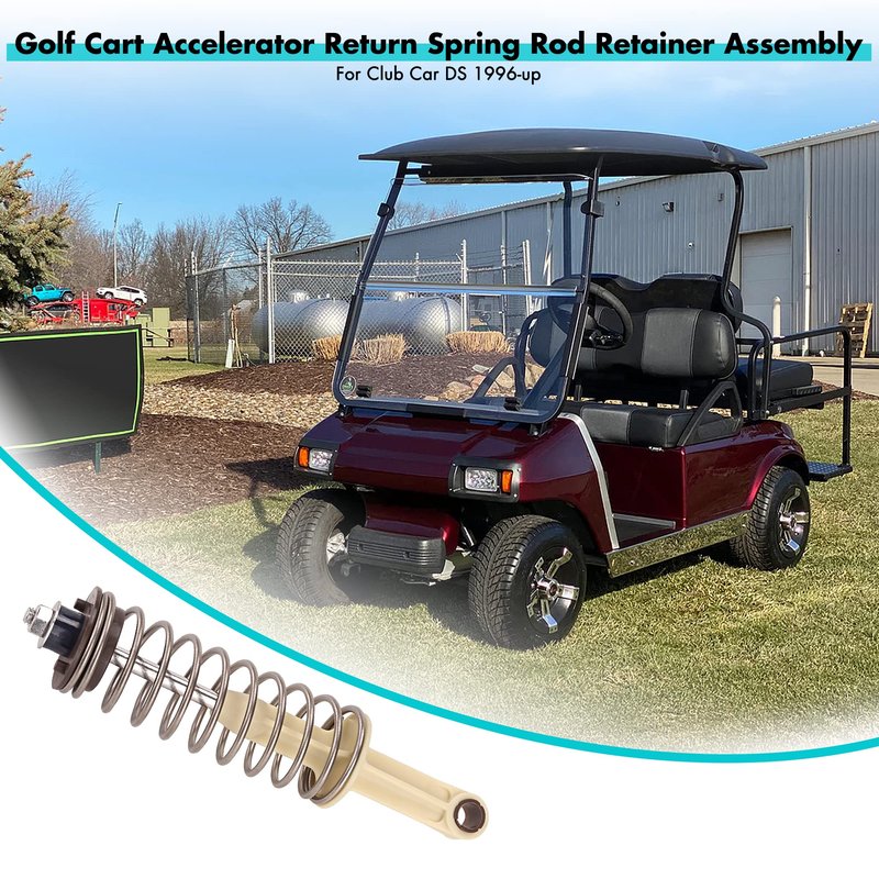 10L0L Golf Cart Accelerator Return Spring Rod Retainer Assembly Fits Club Car DS 1996-up, Replaces OEM# 101817401 101796201 1017378