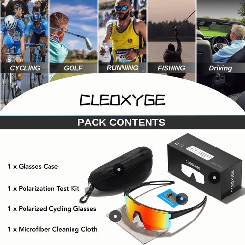 Cleoxyge Polarized Modern Cycling Sunglasses UV-400 Protection, Baseball Sunglasse Outdoors Sports for Cycling Baseball (Polarized Orange Lens)