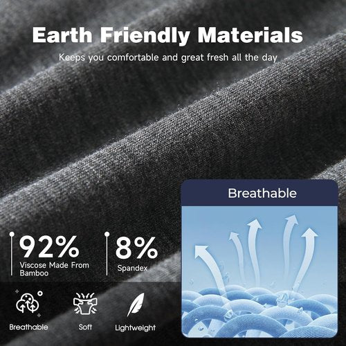 BAMBOO COOL Men's Ultra Breathable Boxer Briefs - No Riding Up | Comfortable Flexible Waistband, Multipack
