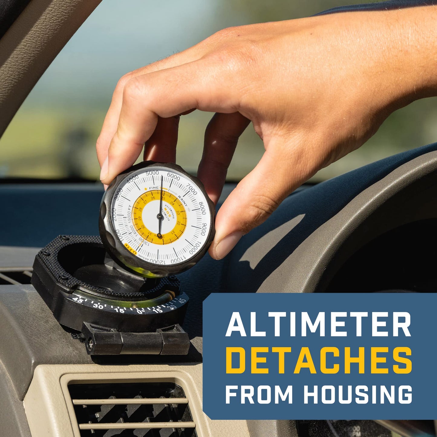 Sun Company AltiTilt - Dashboard Altimeter Inclinometer for Off-Road Vehicles | Read Altitude, Barometric Pressure, and Tilt